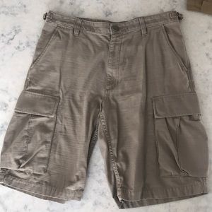 Used Vans Cargo Shorts Dark Tan Sz 32